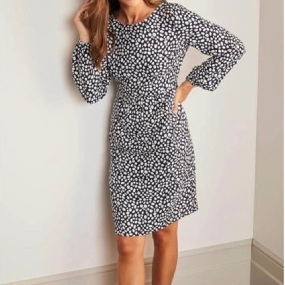Elegant Black and White Polka Dot Dress